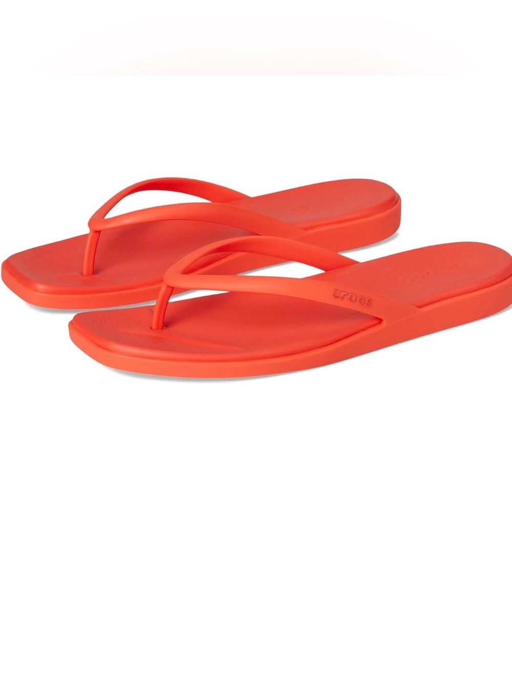 CROCS Women's Miami Flip in Bright Orange-Red size 6
